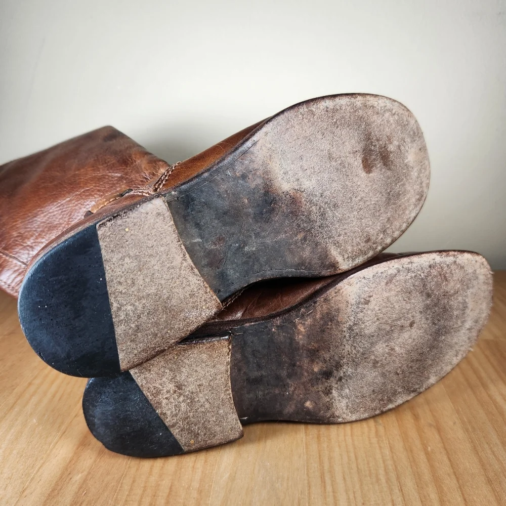 FRYE Women's Phillips Riding Boot Size 7.5 Leather Tall Western Pull On Campus - Picture 8 of 14